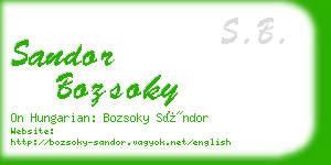 sandor bozsoky business card